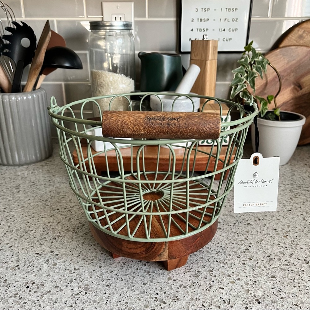 Hearth & Hand Wire Easter Basket-Small- Green